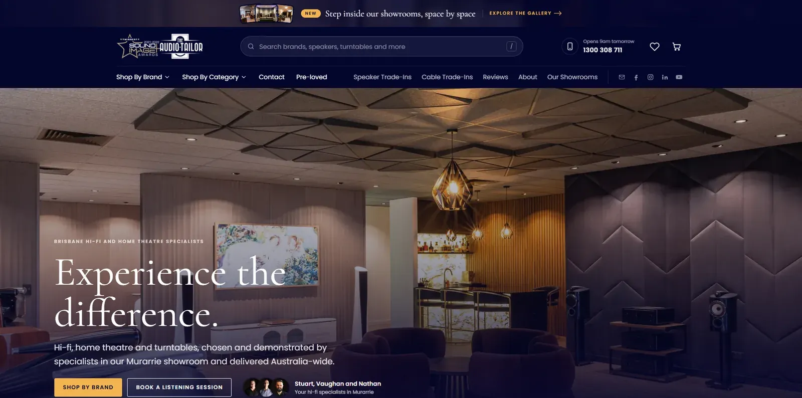 The The Audio Tailor website on a desktop screen